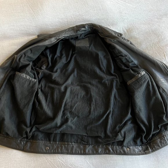 Vintage-Inspired AllSaints Conroy Crinkled Leather Biker Jacket - Picture 4 of 11